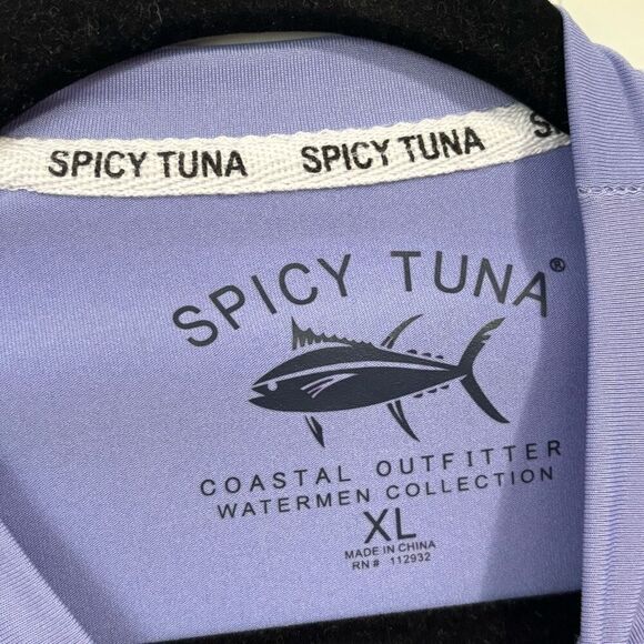 Spicy Tuna Destin Florida Lavender Rash Guard Top XL beach swim coastal - Picture 2 of 4